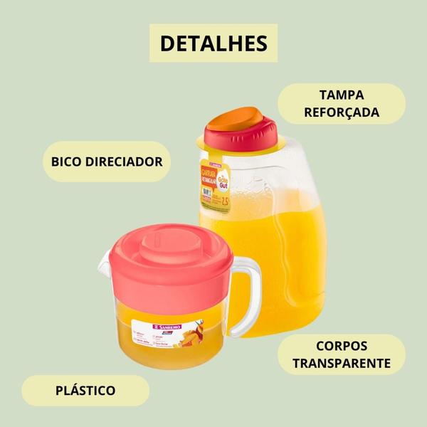 Duas jarras de suco Sanremo plásticas multiuso cozinha Imagem de Duas jarras de suco Sanremo plásticas multiuso cozinha