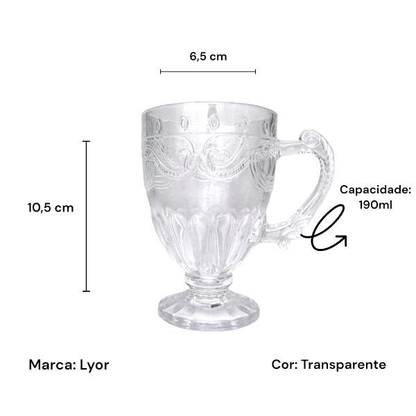 Imagem de Duas Unidades De Xícaras Cristal Imperial Transparente 190ml