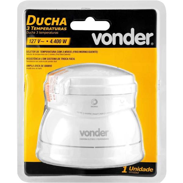 Imagem de Ducha 3 temperaturas 4.400 w branca - vonder - 127 v~