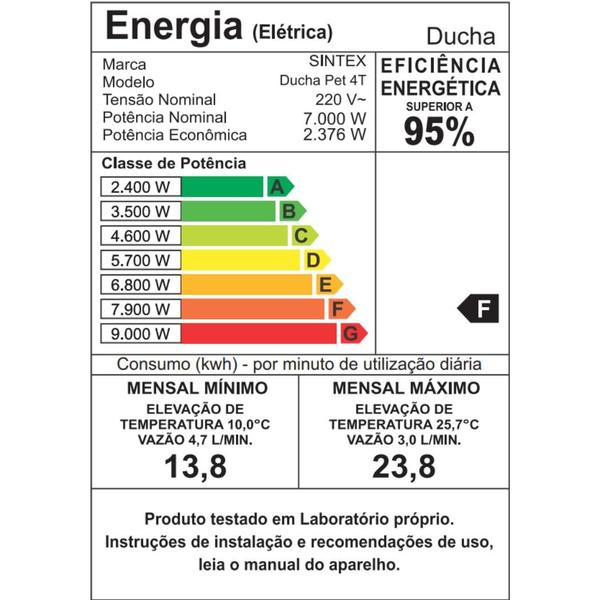 Imagem de Ducha Aquecedora Salão, Barbearia e Pet Shop 4T 220v 7.000W - DPS270 Sintex