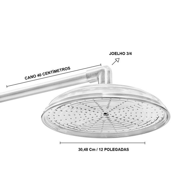 Ducha Cascata em Aluminio Polido Alto Brilho de 12 Polegadas Cd Atacarejo - Foglietto Imagem de Ducha Cascata em Aluminio Polido Alto Brilho de 12 Polegadas Cd Atacarejo