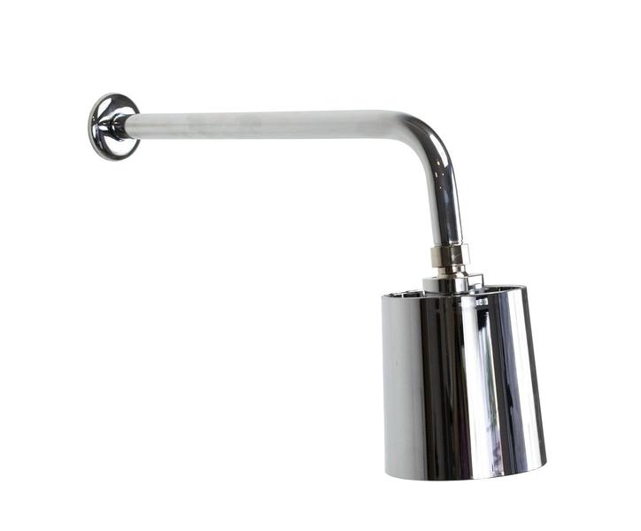 Ducha Chuveiro 11 cm ABS Cromada com Cano de Parede Redondo - AMG Metais Imagem de Ducha Chuveiro 11 cm ABS Cromada com Cano de Parede Redondo