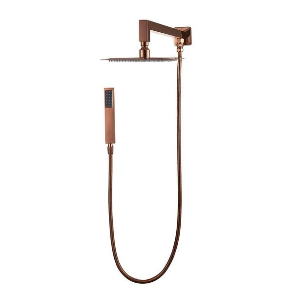 Imagem de Ducha Chuveiro 20Cm Com Desviador Aço Inox 304 Mundaú Pingoo.casa - Dourado Rose