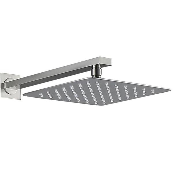 Imagem de Ducha Chuveiro 20X20 Slim Inox Com Braço 30 Cm Solar Gás