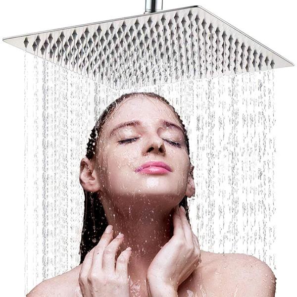 Ducha Chuveiro 30x30 Inox Com Braço 40cm Solar Gás Piscina - Swanton Imagem de Ducha Chuveiro 30x30 Inox Com Braço 40cm Solar Gás Piscina