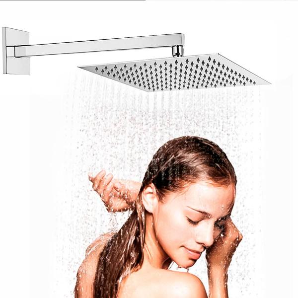 Ducha Chuveiro 30x30 Inox Com Braço 40cm Solar Gás Piscina - Swanton Imagem de Ducha Chuveiro 30x30 Inox Com Braço 40cm Solar Gás Piscina