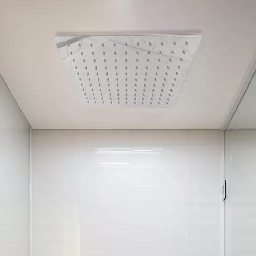 Imagem de Ducha Chuveiro 30x30 Quadrado Inox Com Niple De Teto Slim