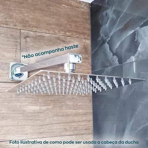 Imagem de Ducha Chuveiro 30x30 Quadrado Inox Com Niple De Teto Slim