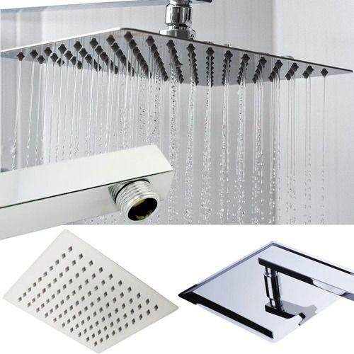 Imagem de Ducha Chuveiro 30x30 Slim Cromado Inox + Braço Quadrado 38cm