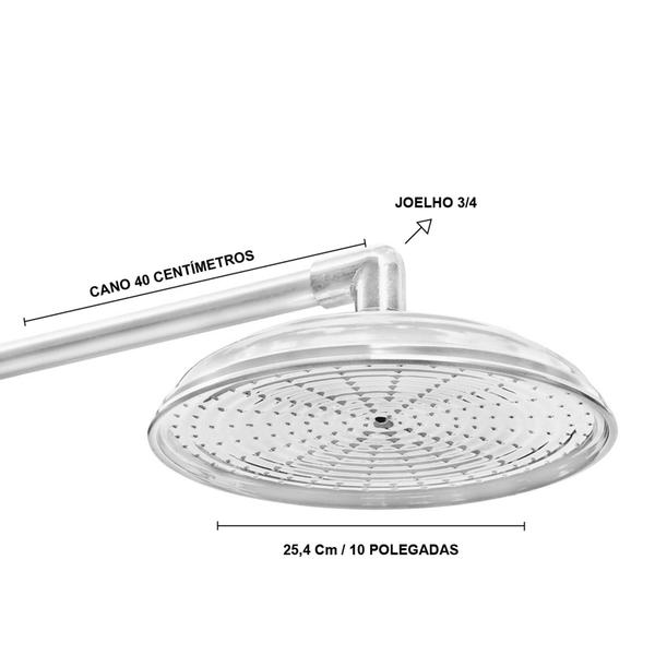 Ducha Chuveiro Cascata em Aluminio Polido Alto Brilho de 10 Polegadas Luxo - Foglietto Imagem de Ducha Chuveiro Cascata em Aluminio Polido Alto Brilho de 10 Polegadas Luxo