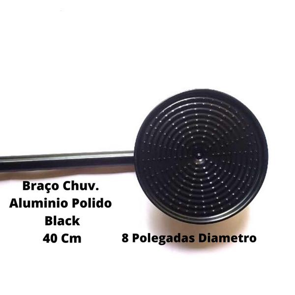 Ducha Chuveiro Cascata em Aluminio Polido Alto Brilho de 8 Polegadas Black Piano Luxo - Foglietto Imagem de Ducha Chuveiro Cascata em Aluminio Polido Alto Brilho de 8 Polegadas Black Piano Luxo