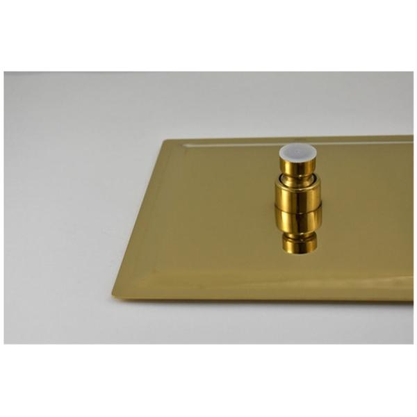 Imagem de Ducha Chuveiro Dourado 20x20 Slim Parede Suporte Quadrado Banho Area Externa Banheiro Piscina