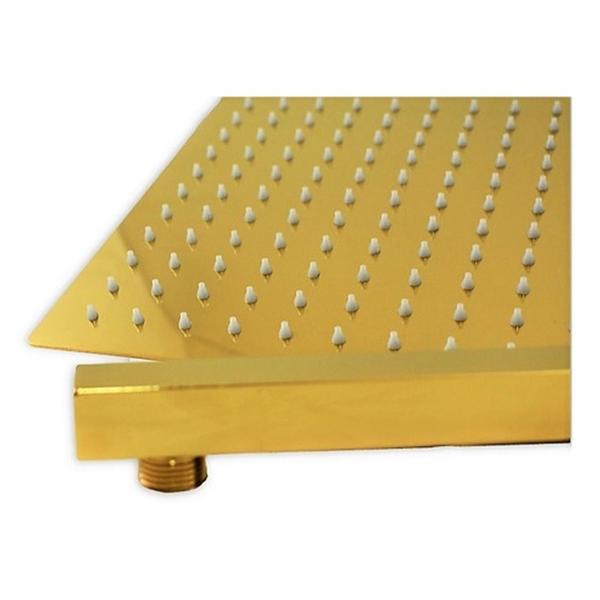 Imagem de Ducha Chuveiro Dourado 20x20 Slim Parede Suporte Quadrado Banho Area Externa Banheiro Piscina