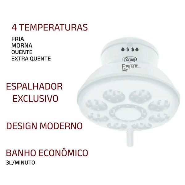 Ducha Chuveiro ForusiPrime 220V 5500W Branco Imagem de Ducha Chuveiro ForusiPrime 220V 5500W Branco