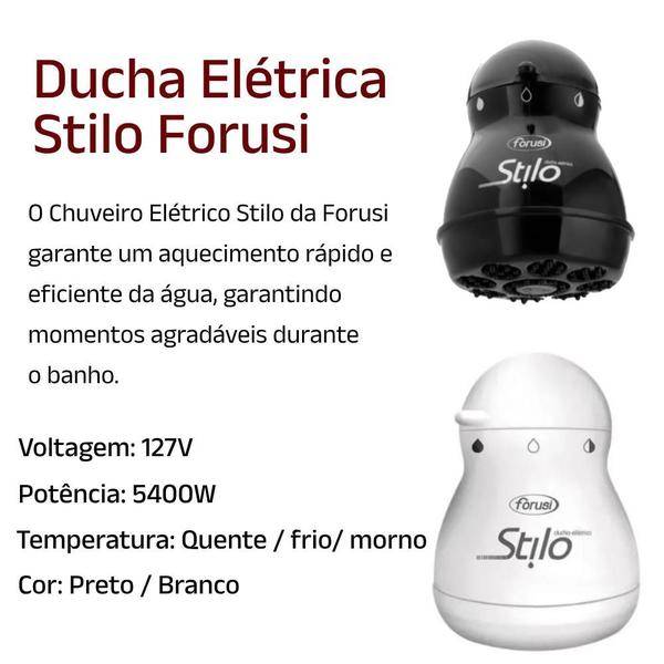 Imagem de Ducha Chuveiro ForusiStilo 127V 5400W Branco