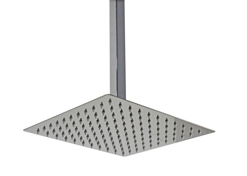 Imagem de Ducha Chuveiro Inox 25 Cm 304 Quadrado com Braço de Teto 40 Cm