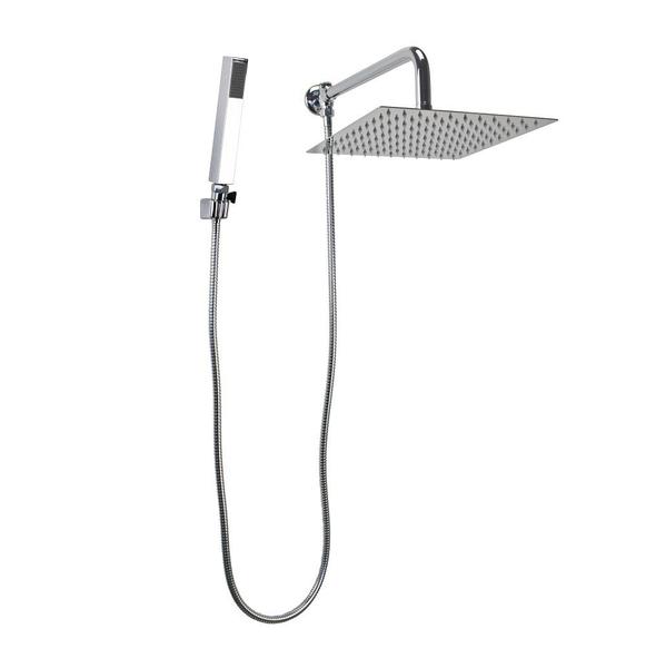 Ducha Chuveiro Inox 25x25 cm com Ducha Manual em ABS c/ Trava - AMG Metais Imagem de Ducha Chuveiro Inox 25x25 cm com Ducha Manual em ABS c/ Trava