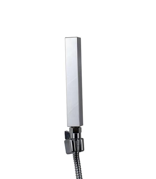 Ducha Chuveiro Inox 25x25 cm com Ducha Manual em ABS c/ Trava - AMG Metais Imagem de Ducha Chuveiro Inox 25x25 cm com Ducha Manual em ABS c/ Trava
