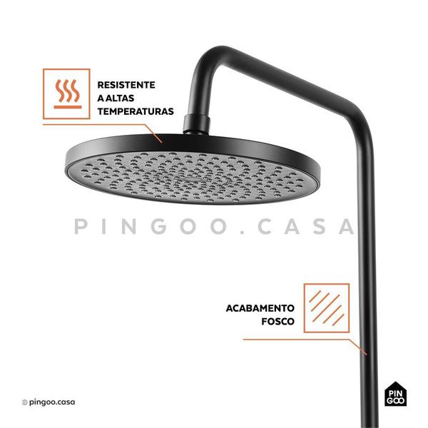 Imagem de Ducha Chuveiro Modular Piano Redondo Pingoo.casa - Preto