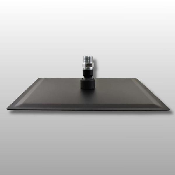 Imagem de Ducha Chuveiro Quadrado Preto Fosco Inox 30x30 com Niple Teto Luxo para Banheiro, Piscina, Área Externa e Banheira