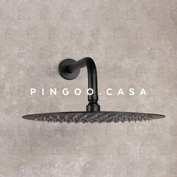 Ducha Chuveiro Redonda Inox 30 cm Curuá Fosco Pingoo - Preto - Pingoo.casa Imagem de Ducha Chuveiro Redonda Inox 30 cm Curuá Fosco Pingoo - Preto