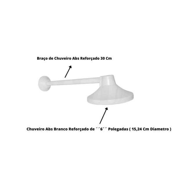 Ducha Chuveiro Redondo Plastico Branco De 6 Polegadas Parede Area de Lazer Piscina Banheiro Social - Lumar Plasticos Imagem de Ducha Chuveiro Redondo Plastico Branco De 6 Polegadas Parede Area de Lazer Piscina Banheiro Social