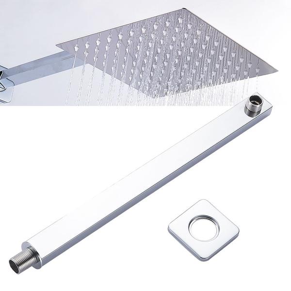 Imagem de Ducha Chuveiro square de parede Inox 20x20 Slim Quadrada Metal