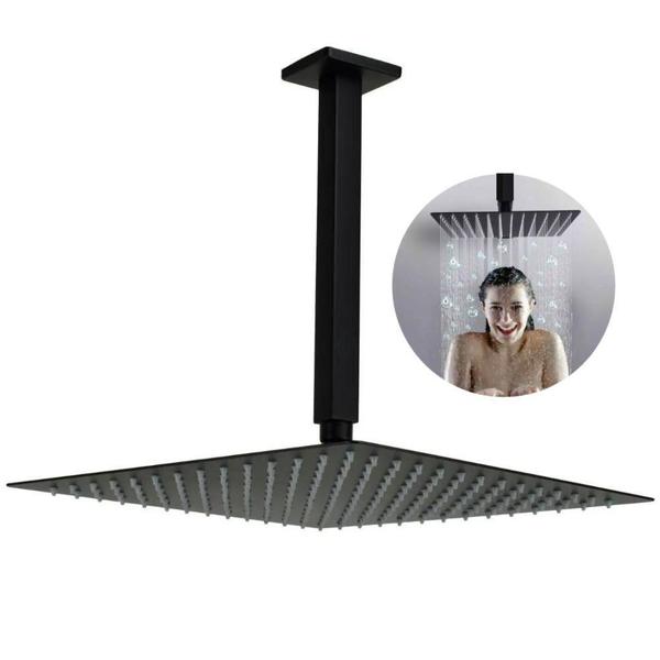 Ducha Chuveiro Teto 30X30 Slim Inox Com Braço 25Cm Solar Gás - Dekcasa Imagem de Ducha Chuveiro Teto 30X30 Slim Inox Com Braço 25Cm Solar Gás