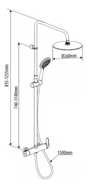 Imagem de Ducha Coluna 125Cm Redonda Monocomando Cromada - 3 Jatos