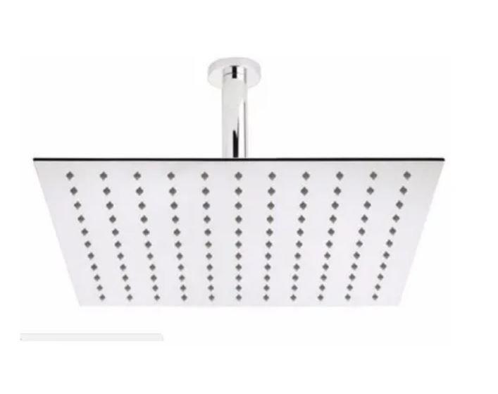 Ducha Cromada 25cm. Slim Quadrada Em Inox Para Teto - Sollux Imagem de Ducha Cromada 25cm. Slim Quadrada Em Inox Para Teto