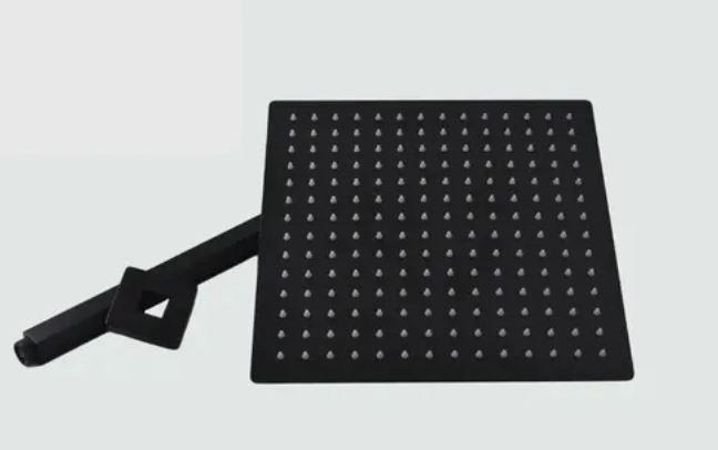 Ducha Cromada 30cm. Slim Quadrado Preto Fosco Para Teto - Sollux Imagem de Ducha Cromada 30cm. Slim Quadrado Preto Fosco Para Teto