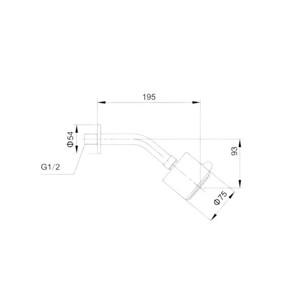 Imagem de Ducha de parede 3 jatos venice wj-0803-abs-cr