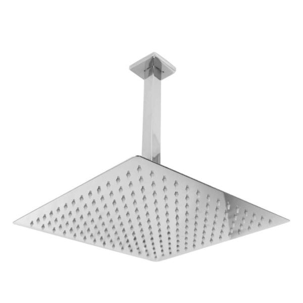 Ducha De Teto 30x30cm Cromada Quadrada Inox A Gás Solar - MQC Imagem de Ducha De Teto 30x30cm Cromada Quadrada Inox A Gás Solar