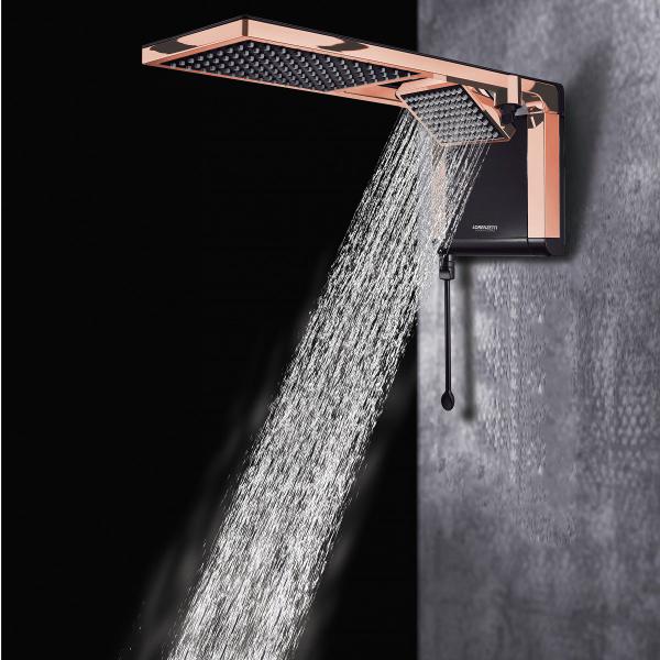 Ducha E Chuveiro Grande e Forte Black Com Rose Acqua Duo Ultra 220v 7800w - Lorenzetti Imagem de Ducha E Chuveiro Grande e Forte Black Com Rose Acqua Duo Ultra 220v 7800w