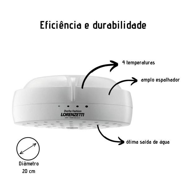 Imagem de Ducha Elétrica Fashion Lorenzetti 4T 7500w