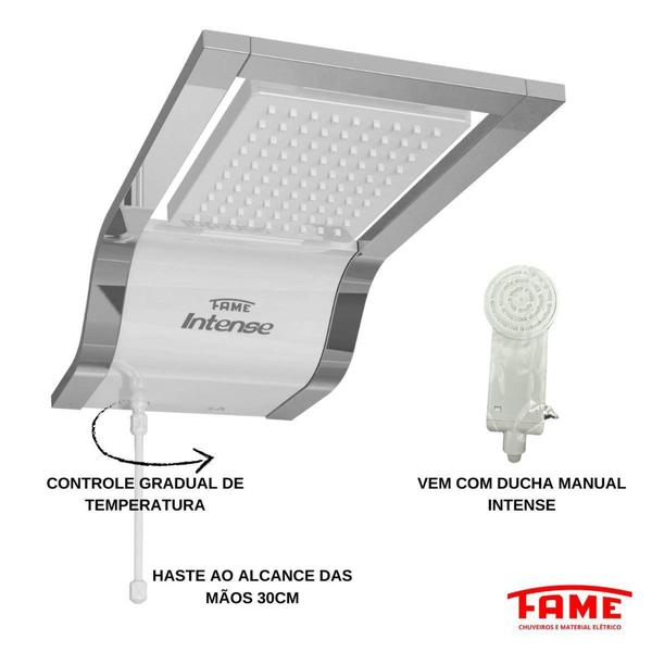 Imagem de Ducha Fame Intense Branco e Cromado Eletrônica 7800w 220v Super Potente