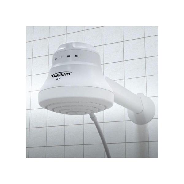 Imagem de Ducha Faminho 4 Temperaturas Fame Branco 127v 5400w cm cano