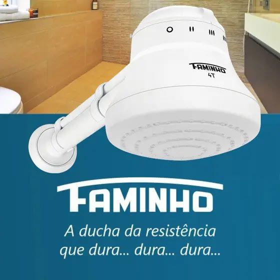 Imagem de Ducha Faminho 4 Temperaturas Fame Branco 127v 5400w cm cano