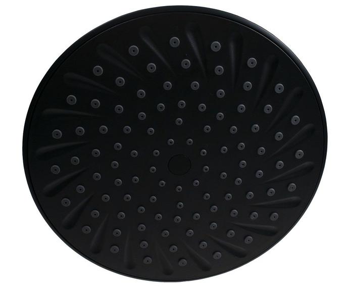 Ducha Flatt 21 cm ABS Preto Fosco c/ Cano Suporte de Teto 40 cm - AMG Metais Imagem de Ducha Flatt 21 cm ABS Preto Fosco c/ Cano Suporte de Teto 40 cm