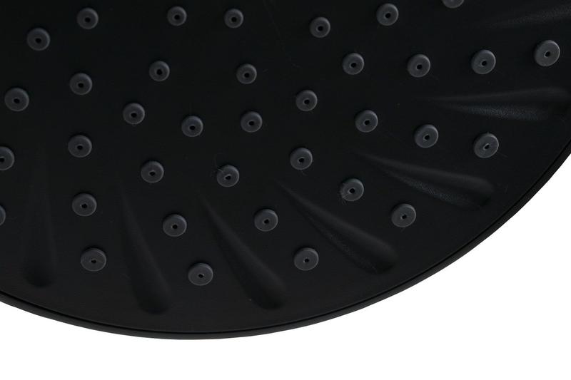 Ducha Flatt 21 cm ABS Preto Fosco c/ Cano Suporte de Teto 40 cm - AMG Metais Imagem de Ducha Flatt 21 cm ABS Preto Fosco c/ Cano Suporte de Teto 40 cm