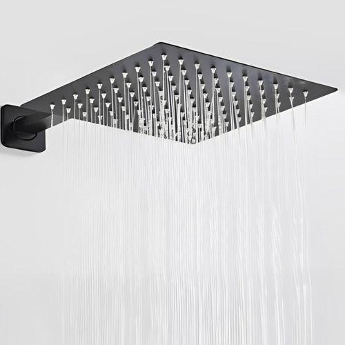 Ducha Fria Para Piscina Preto Fosco 30x30 Braço 40cm Em Inox - Be Cazza Imagem de Ducha Fria Para Piscina Preto Fosco 30x30 Braço 40cm Em Inox