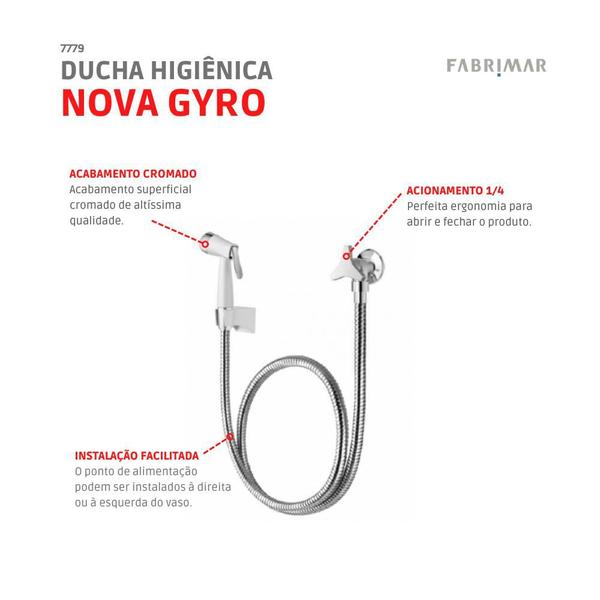 Imagem de Ducha Higiênica Acqua Ajet Nova Gyro Cromado Fabrimar