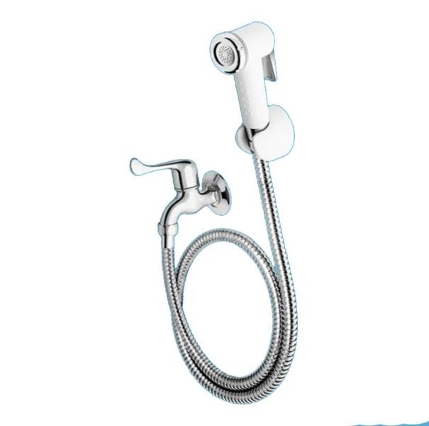 Ducha Higiênica C/registro Fame Cromada E Pvc Branco Imagem de Ducha Higiênica C/registro Fame Cromada E Pvc Branco