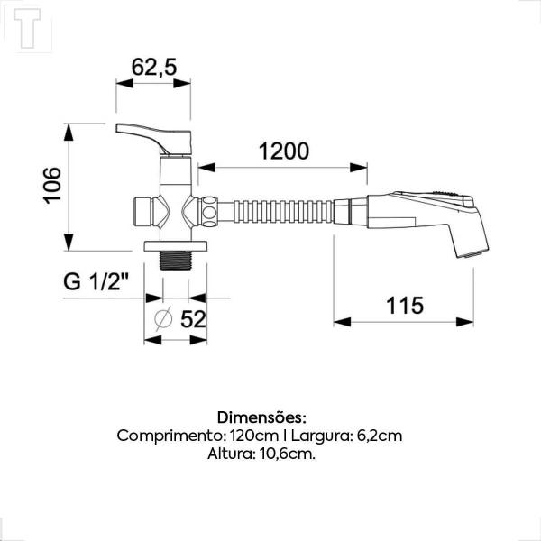 Imagem de Ducha higienica celite basic com derivaçao cromada b5007c7crb