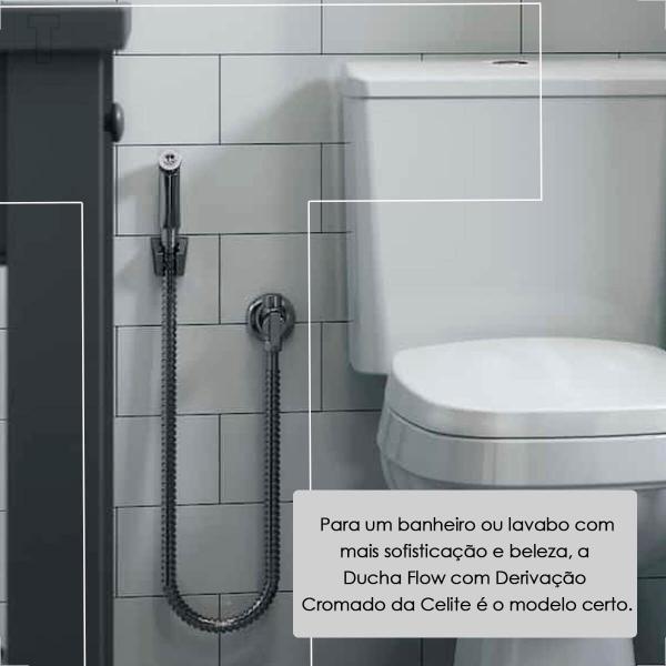 Imagem de Ducha higienica celite flow com derivaçao cromada b5004f3crb