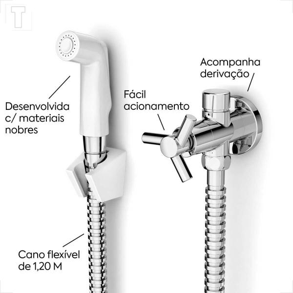 Imagem de Ducha higienica celite one com derivaçao cromada b5004ckcr3