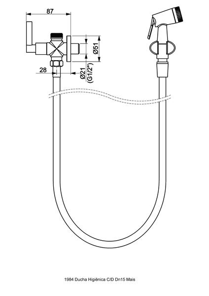 Imagem de Ducha Higiênica com Derivação Mais Cromada - Perflex