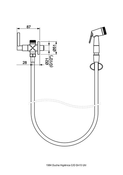 Ducha Higiênica com Derivação Útil Cromado - Perflex Imagem de Ducha Higiênica com Derivação Útil Cromado - Perflex