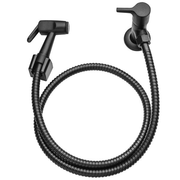 Ducha Higiênica Completa Redonda Preto Fosco Black Kelly - KELLY METAIS Imagem de Ducha Higiênica Completa Redonda Preto Fosco Black Kelly