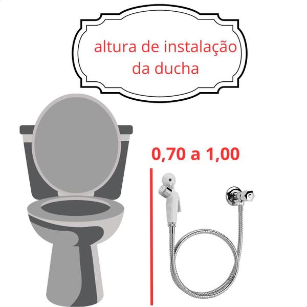 Imagem de Ducha Higiênica Cromada ABS Com 1/4 Volta Completa Premium